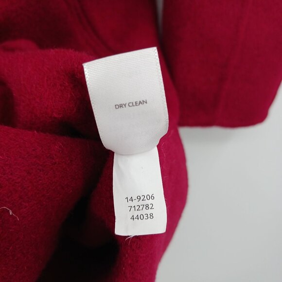 J. Jill Red Burgundy Angora Wool Blend Coat Jacket Size Small Rabbit Hair - Picture 8 of 14